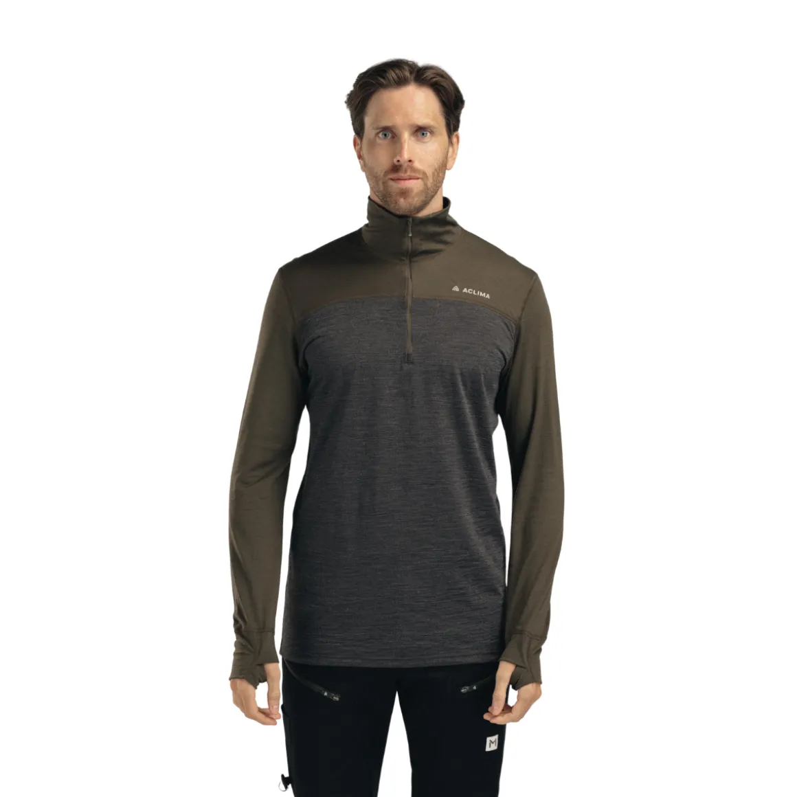 Aclima LightWool 180 Polo w/zip, herre (Tarmac Marengo)