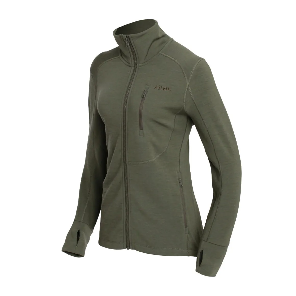 Asivik Adventure Mid Wool fleece, dame (Khaki)