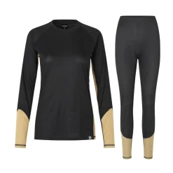 Asivik Baselayer Undertøj Sæt, dame (Black / Sand)
