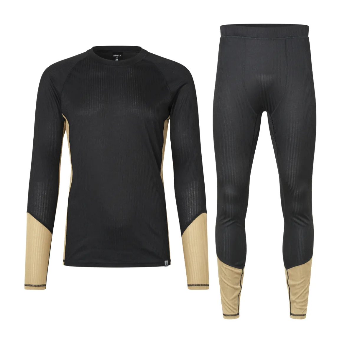 Asivik Baselayer Undertøj Sæt, herre (Black / Sand)