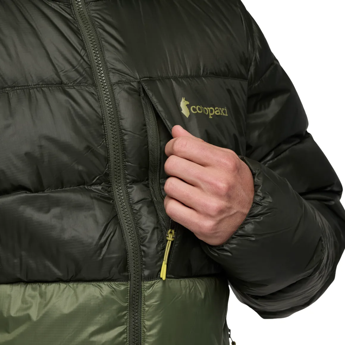 Cotopaxi Fuego Max Down Hooded Dunjakke, herre (Woods and Fatigue)