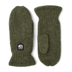 Hestra Basic Wool Mitt strikvante (Olive)