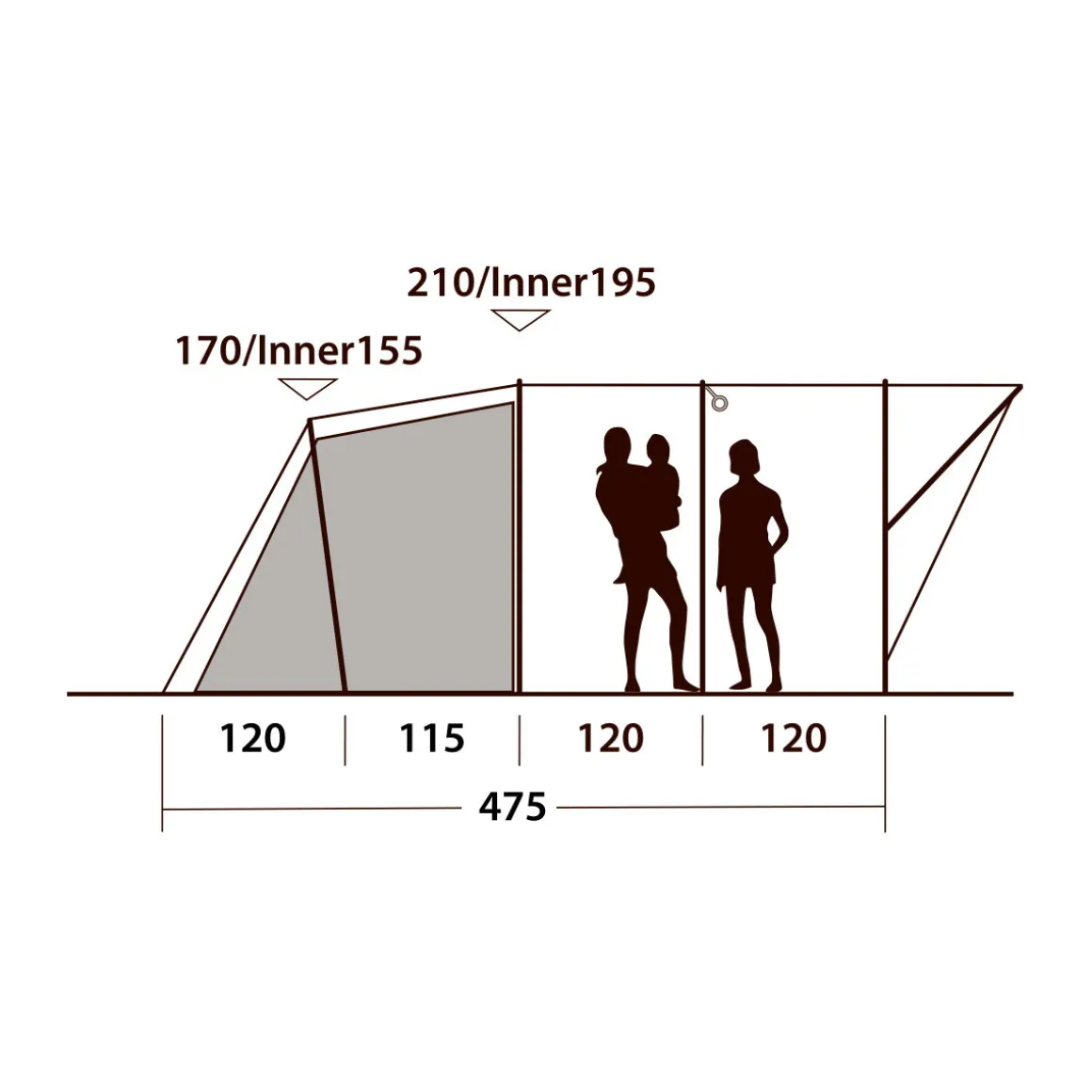 Outwell Sky 6 campingtelt, 6 personer (Blue)