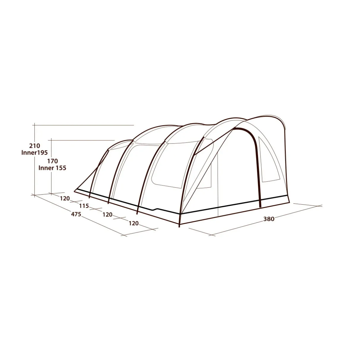 Outwell Sky 6 campingtelt, 6 personer (Blue)