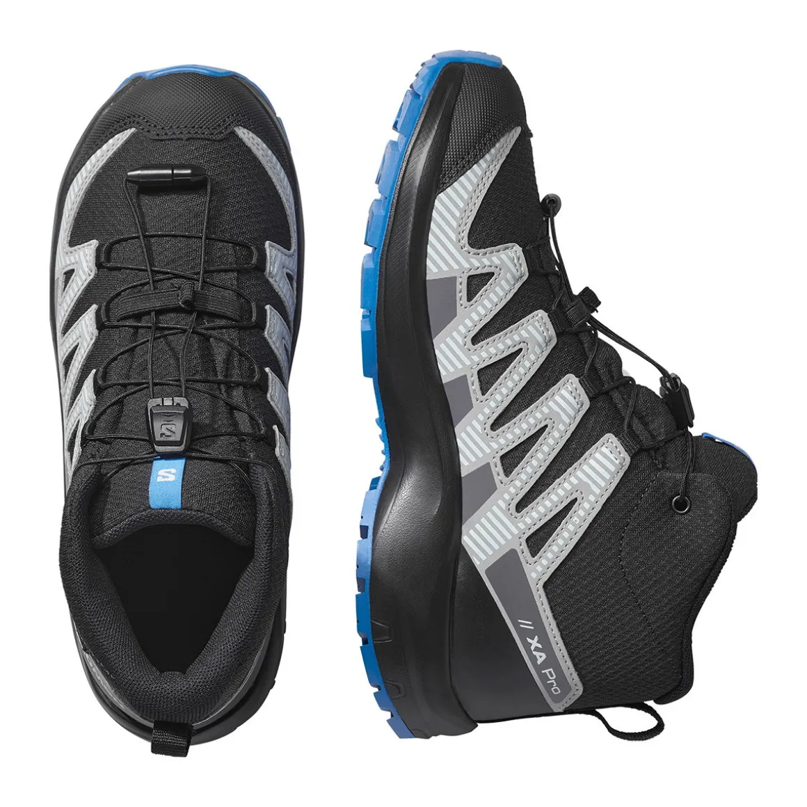 Salomon Youth XA Pro V8 Mid CSWP vandrestøvle, junior (Black/Blue)