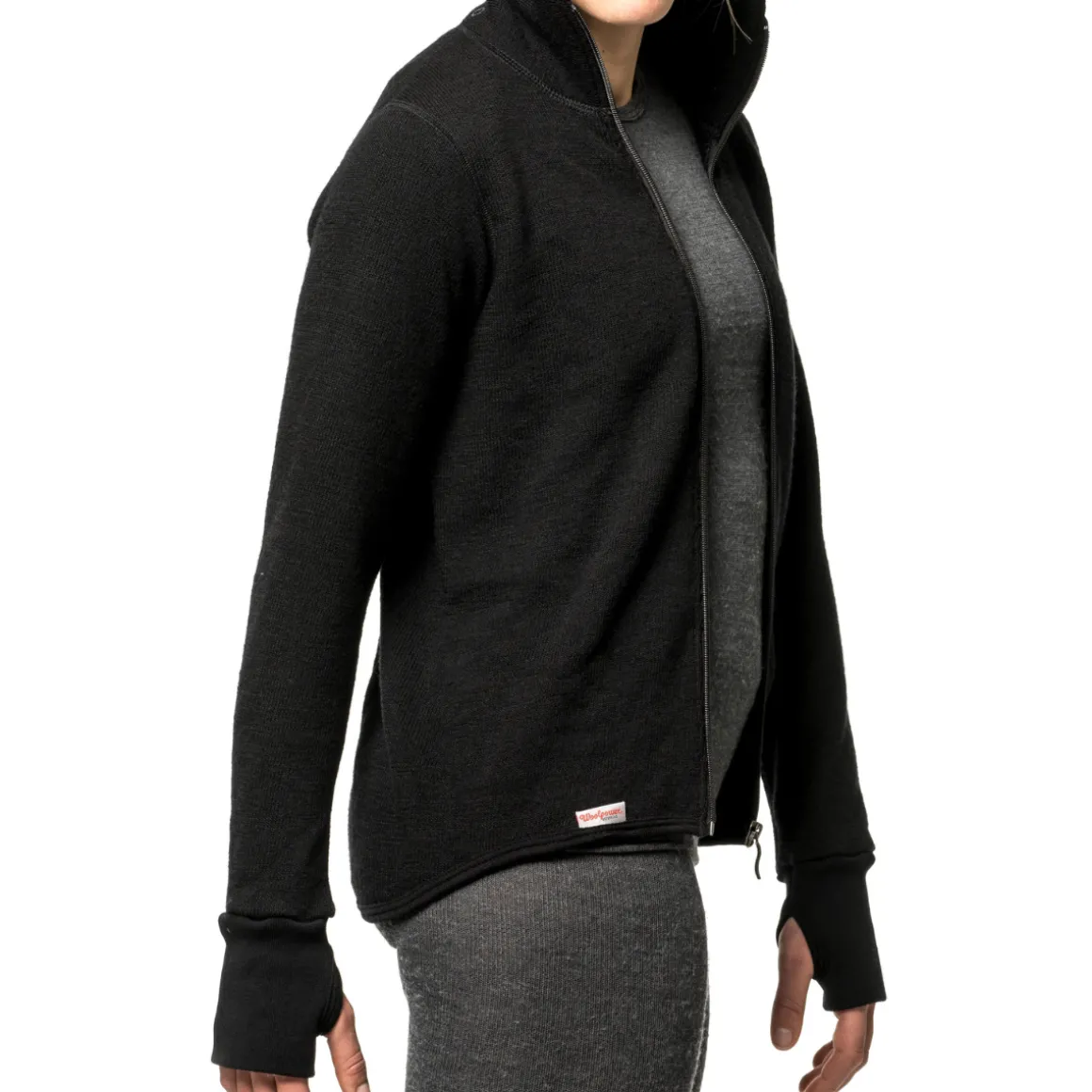 Woolpower Full Zip Jacket 400 uldtrøje, unisex (Black)