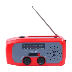XCEED Solar Emergency Multi Radio 2000 mAh - nødradio med håndsving (Red)
